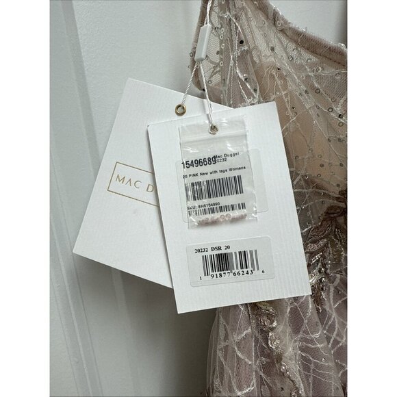 Mac Duggal Size 20 Pink 20232 Embroidered One Shoulder Ball Gown Formal Dress - Picture 9 of 11